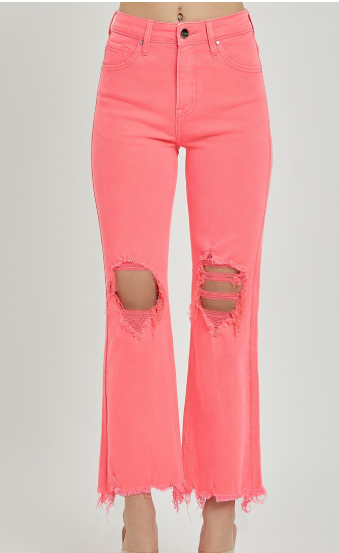 Risen Coral Distressed Pants