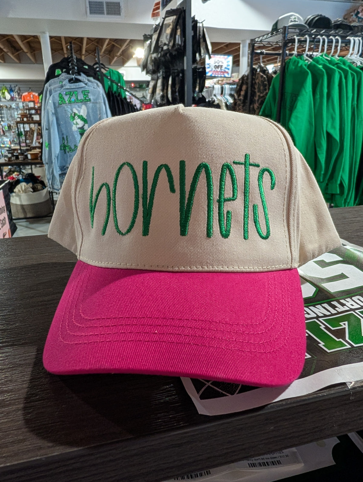 hornets Hat pink/grn