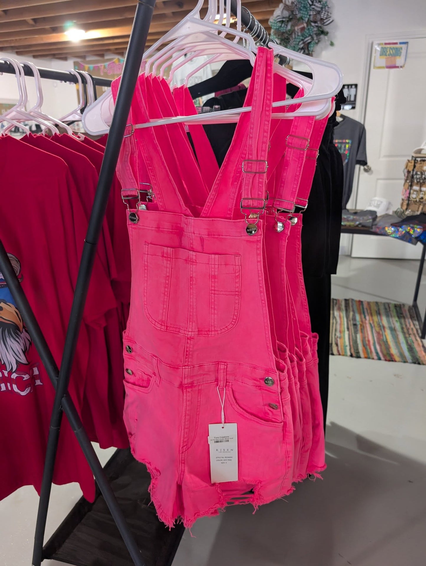 Hot Pink Risen Overalls