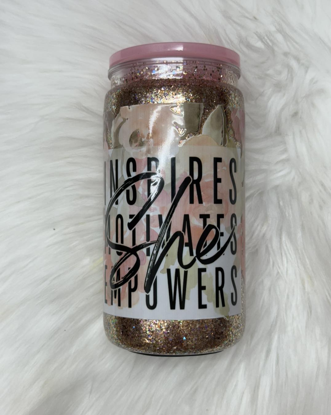 16 oz Snowglobe- Shes Motivational
