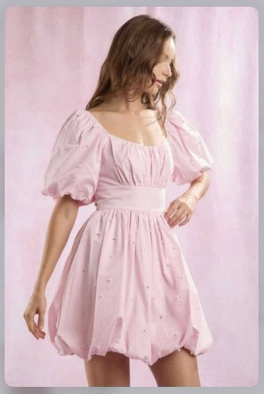 Pink Poplin Mini Dress