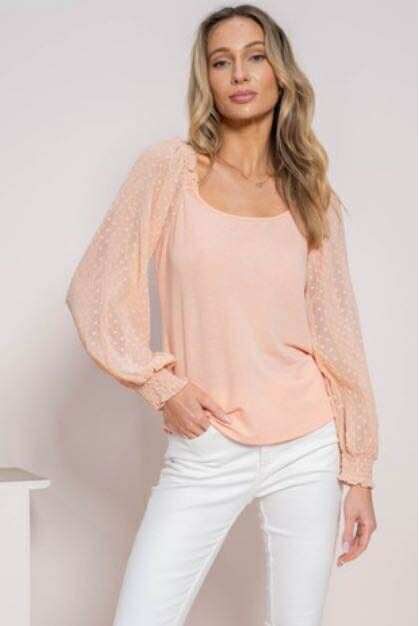 Sheer Dot Knit Top