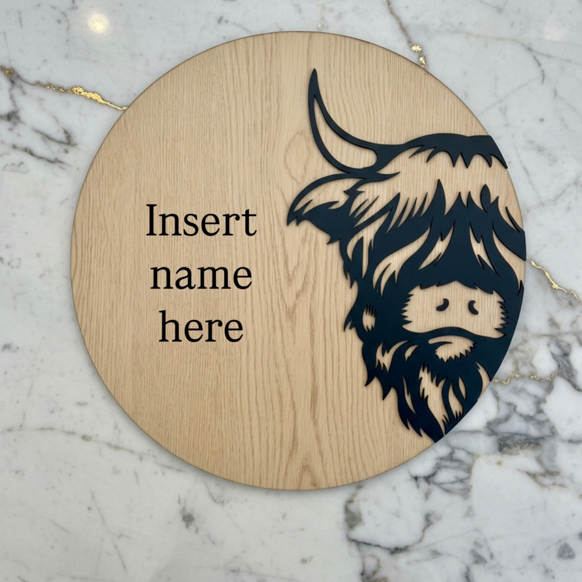 Highland Cow Name Sign
