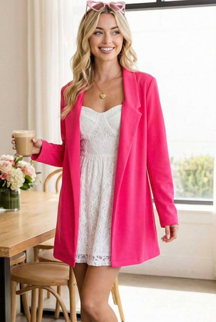 Everyday Blazer- Hot Pink
