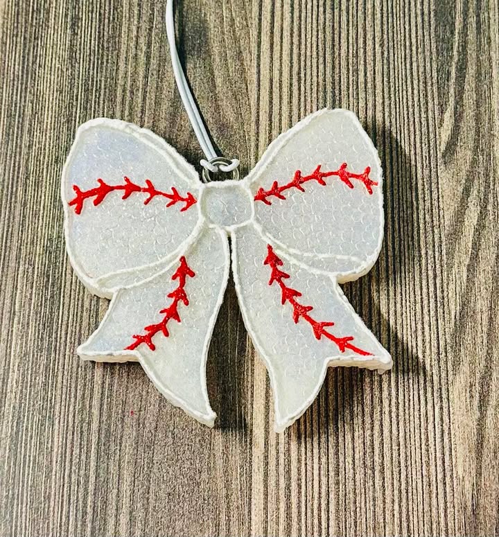 Baseball Bow- Clean Cotton