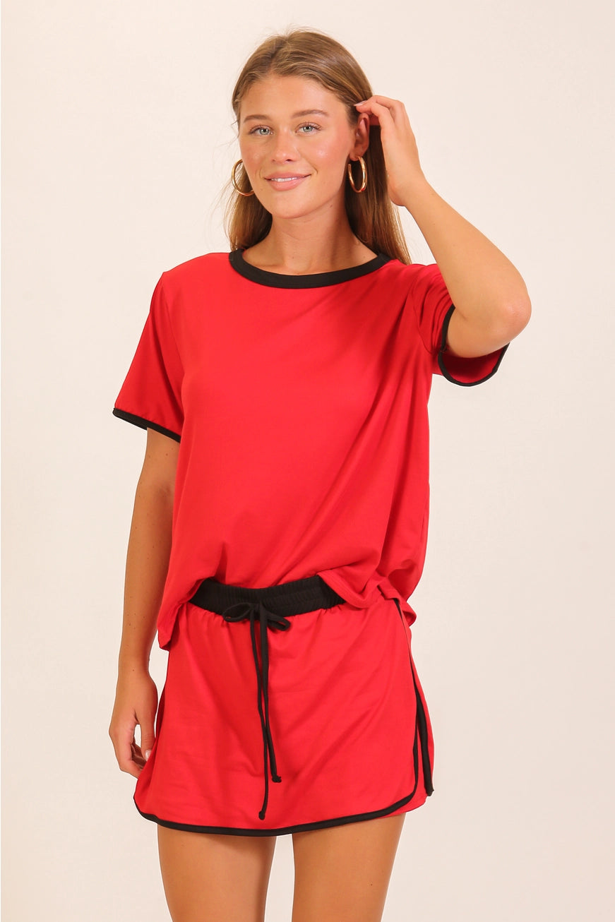 Red/Blk Game Day Skort Set