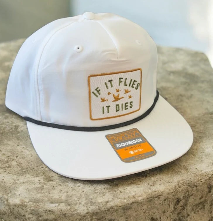 IF IT FLIES, IT DIES HAT: WHITE