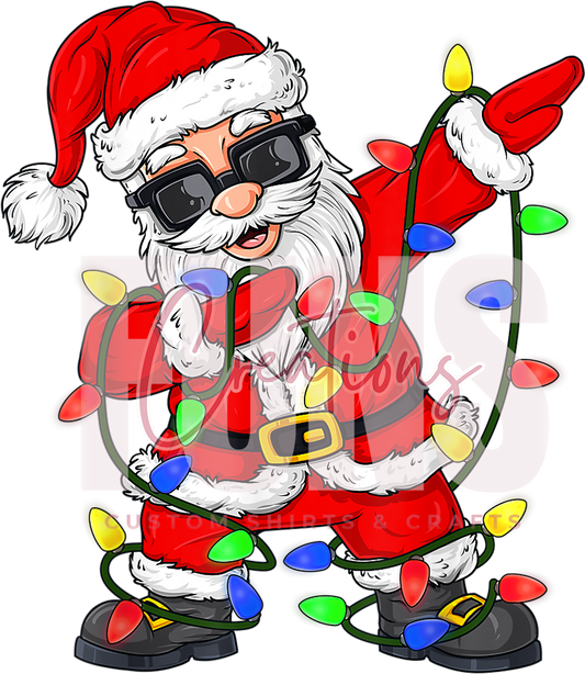 Dab Santa Lights DTF Transfer