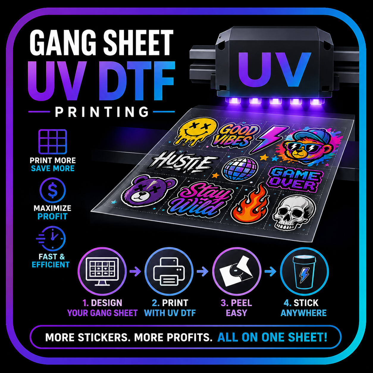UV DTF Gang Sheet - Auto Builder