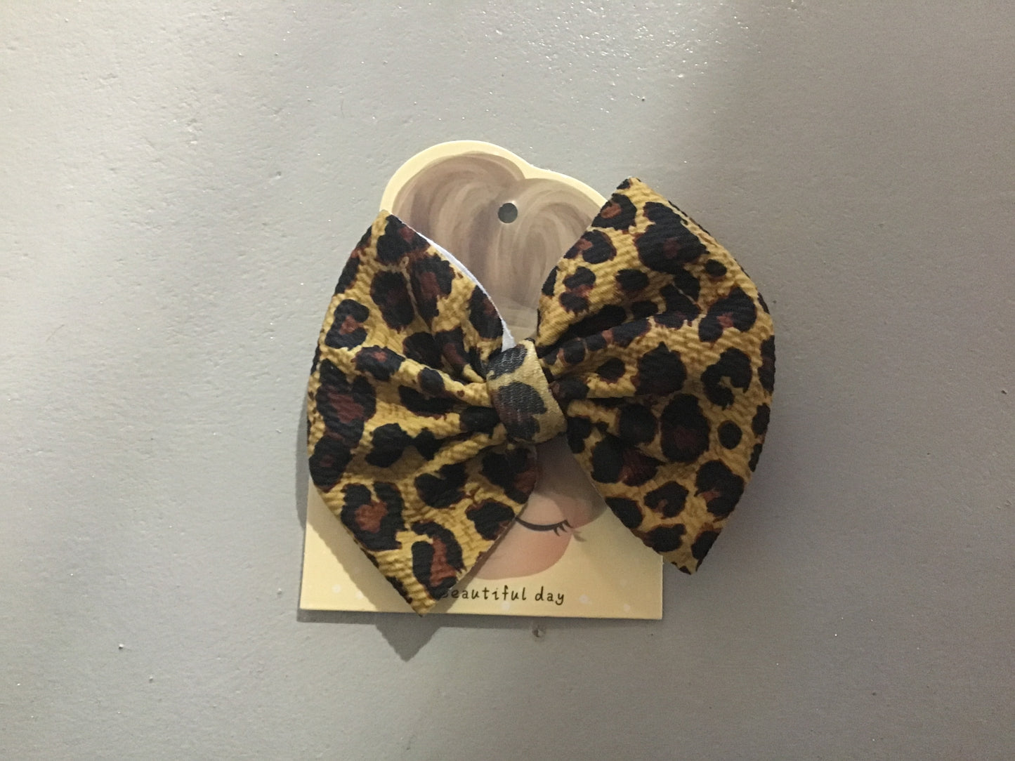 Leopard Fabric Bow