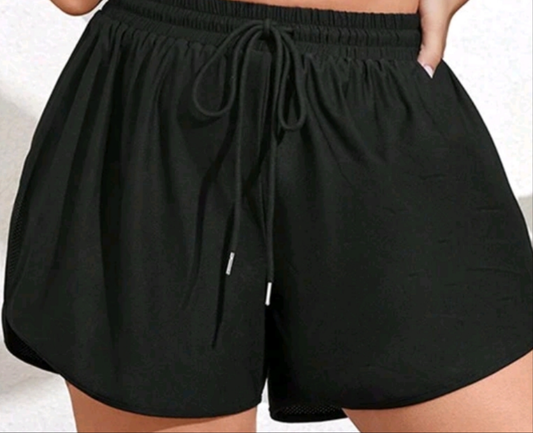 Plus Size Black Shorts