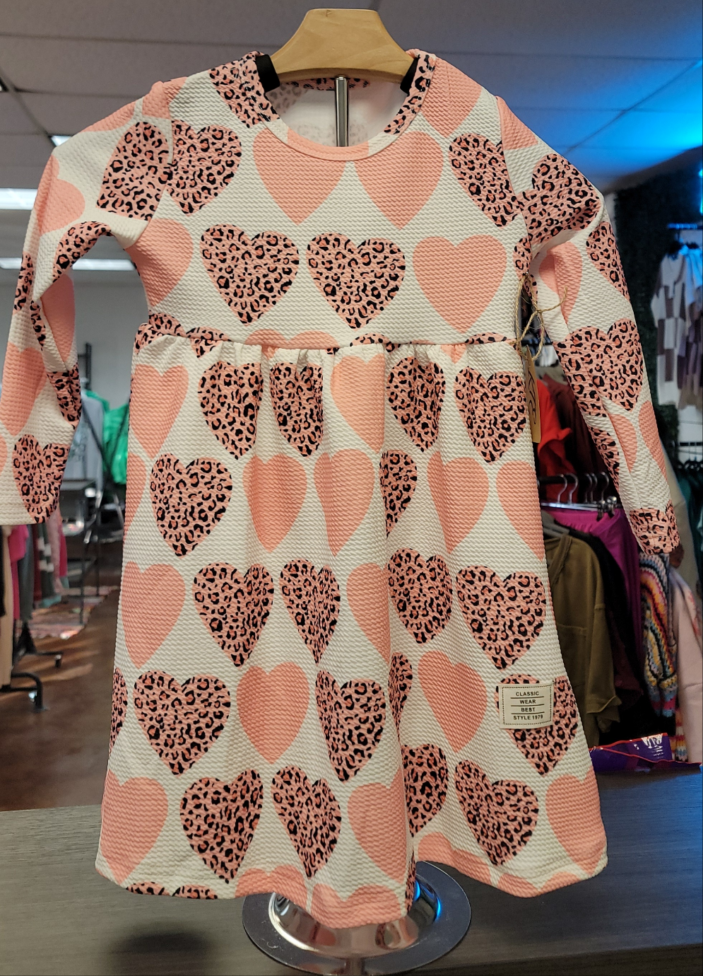 Girls Pink Leopard Print Hearts Size 4T
