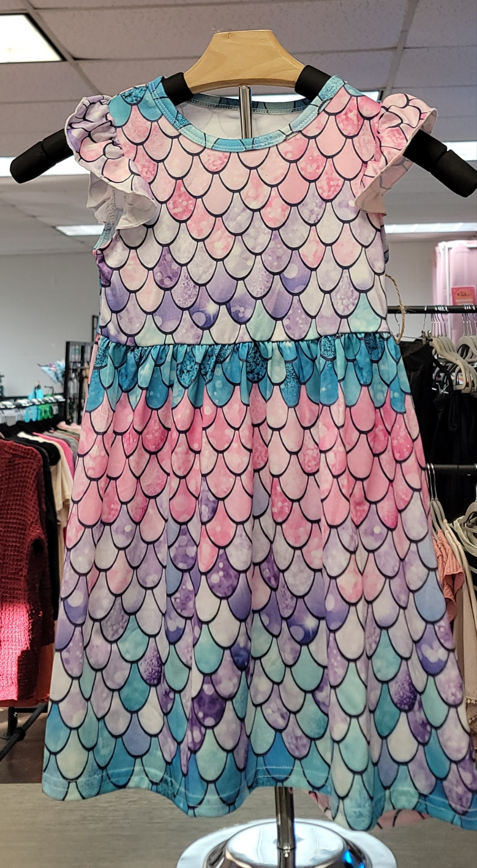 Girls Mermaid Scale Dress Size 5