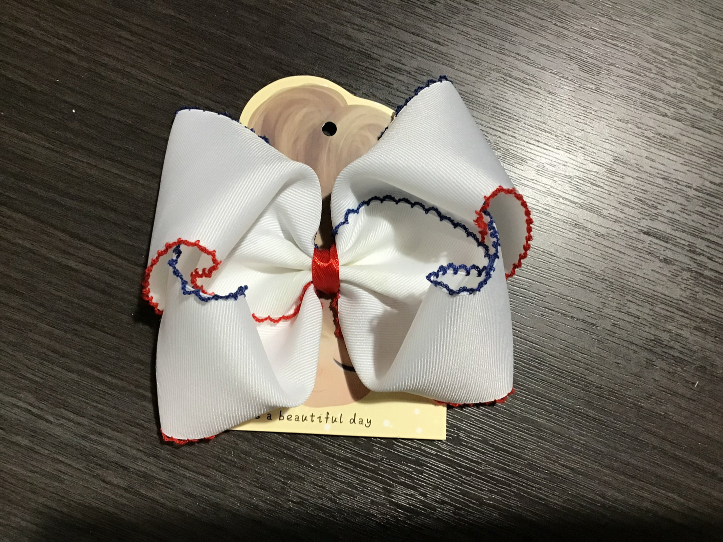Red & Blue Stitch Bow