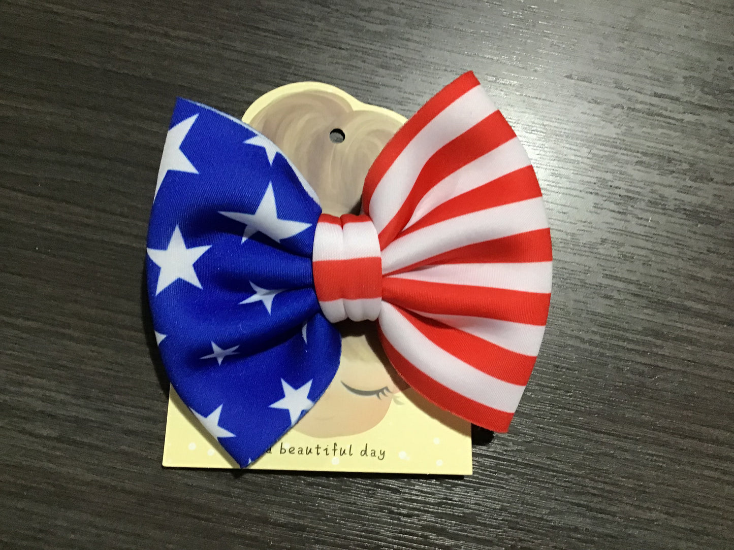 Small Flag Fabric Bow