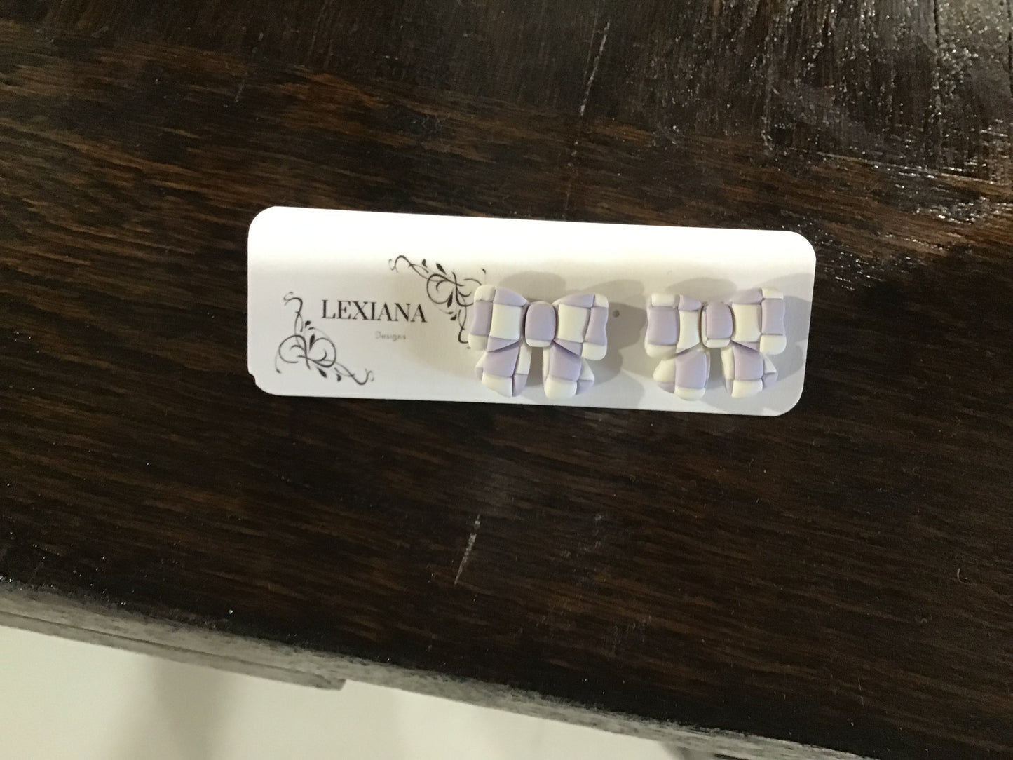 Purple Checkered Bow