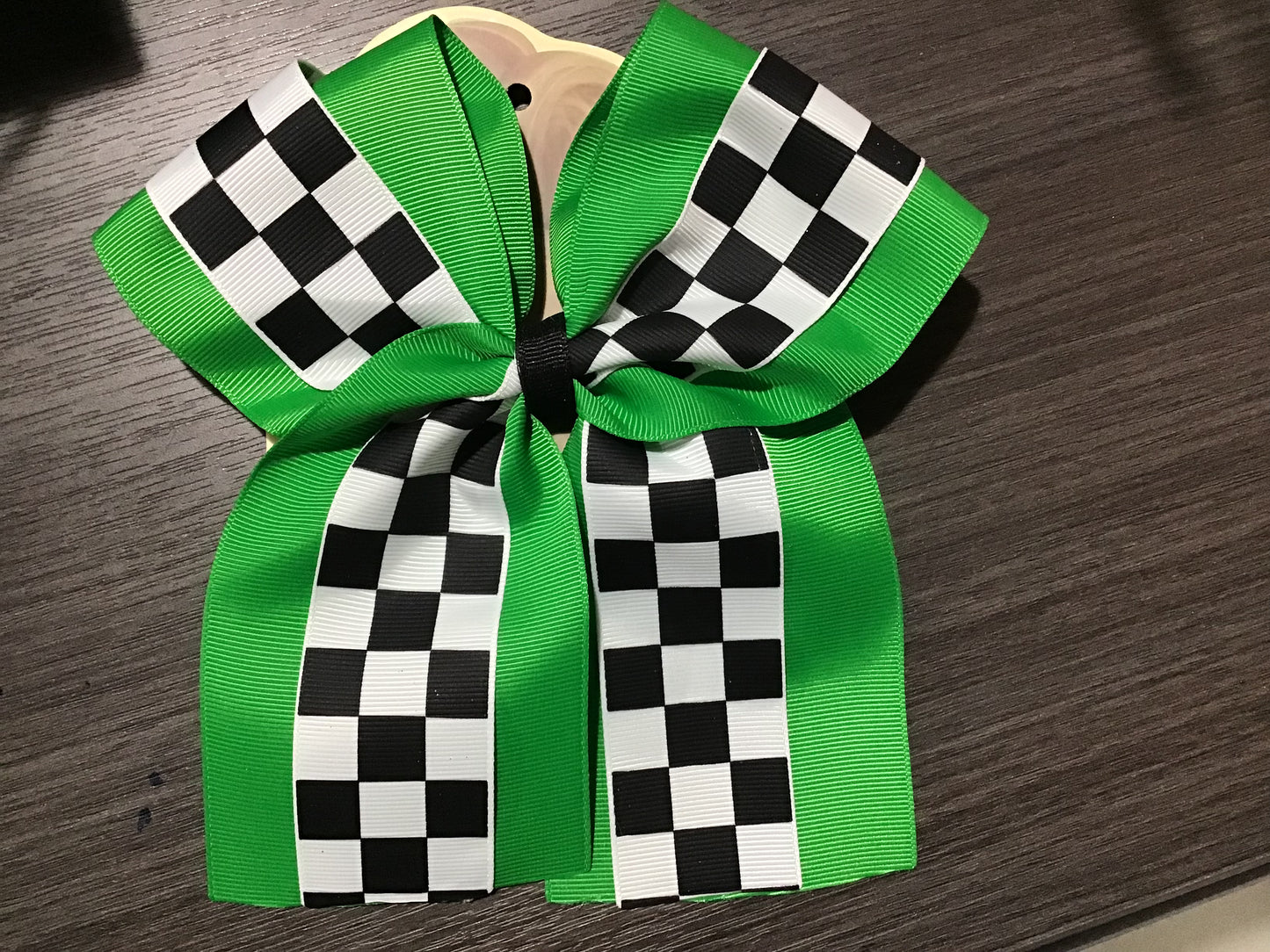 Green Checkered Bow