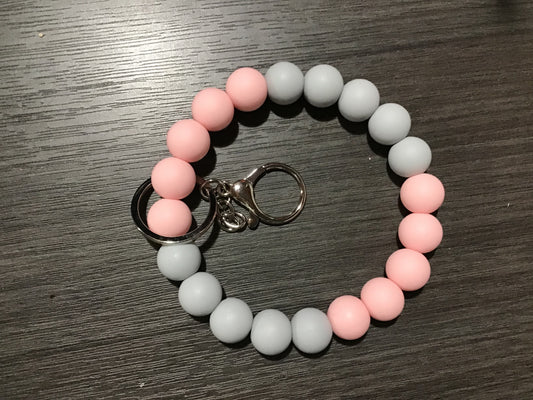 Pink/Grey Wristlet