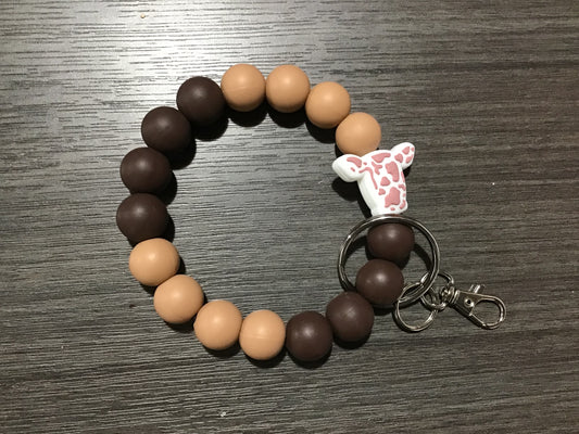 Tan/Brown Cow Wristlet