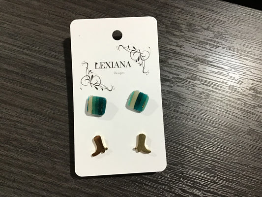 Stripe & Gold Boot Studs