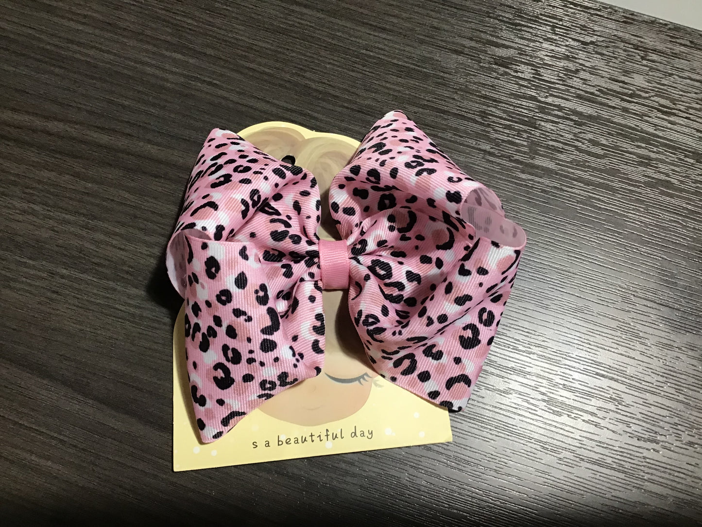 Pink Leopard Bow