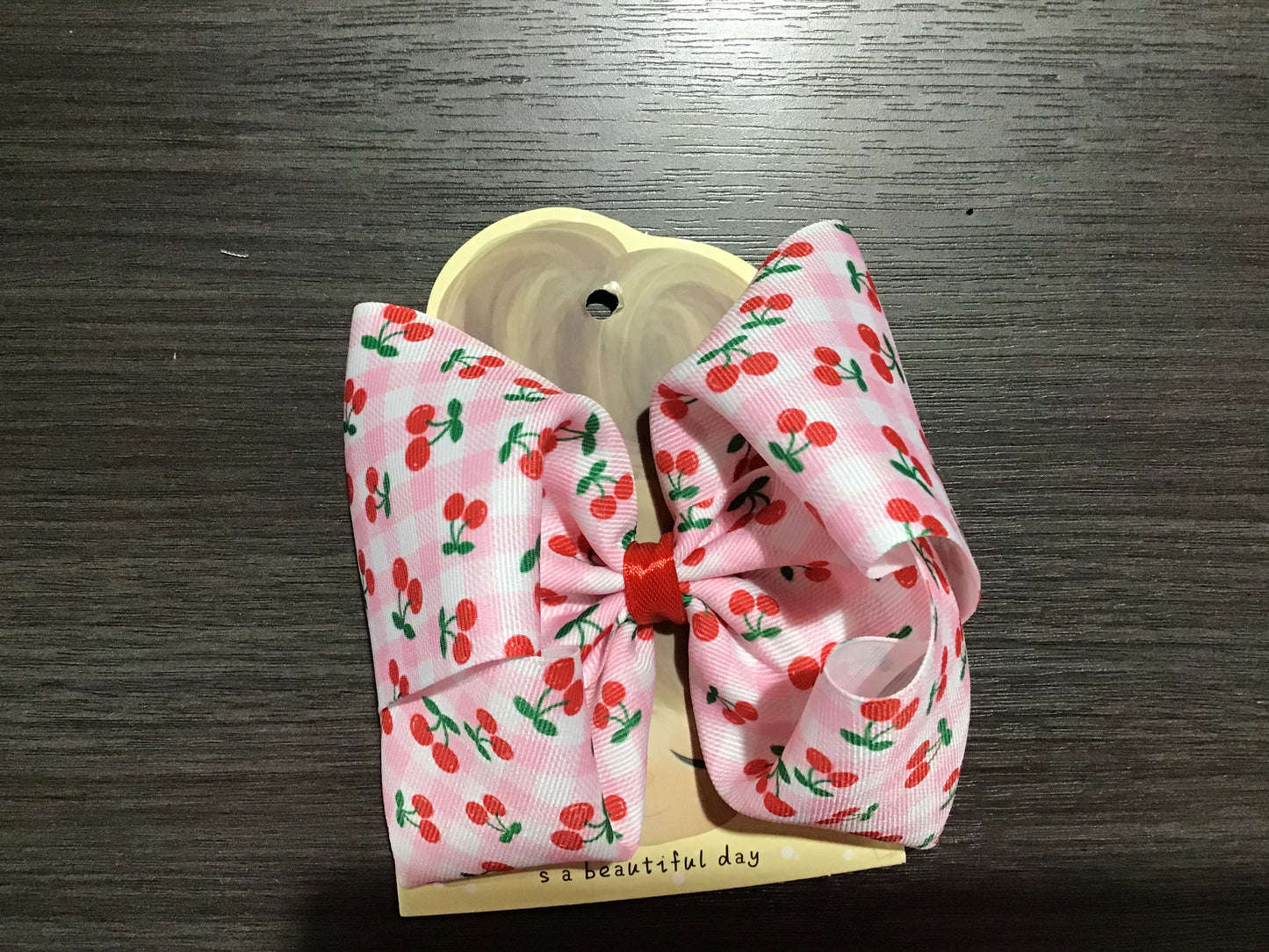 Cherry Plaid Bow