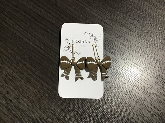 Brown Football Bows