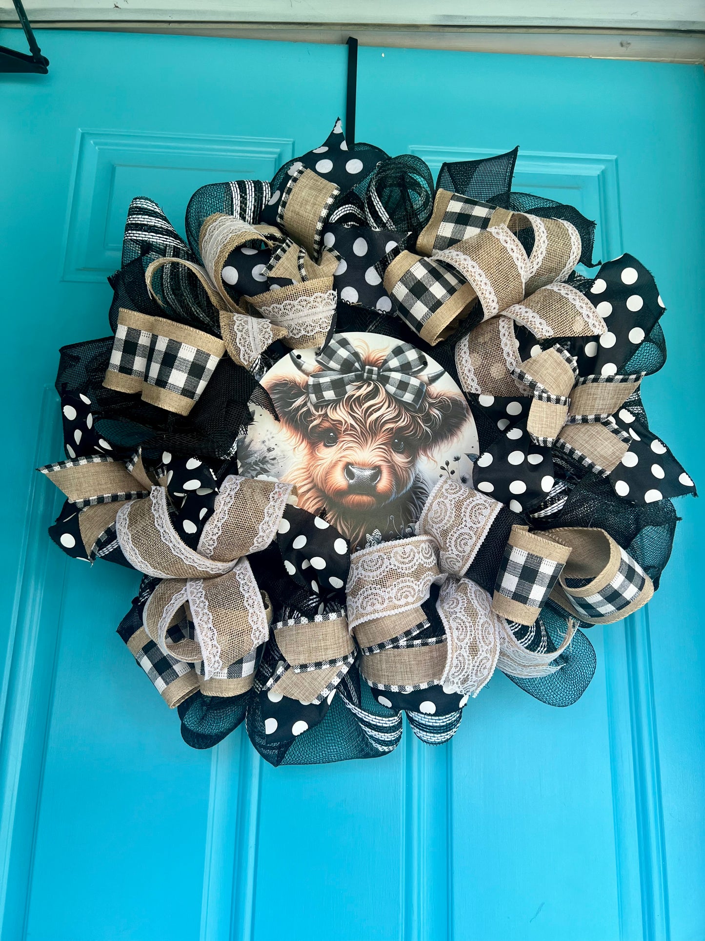 Blk/White Highland Cow