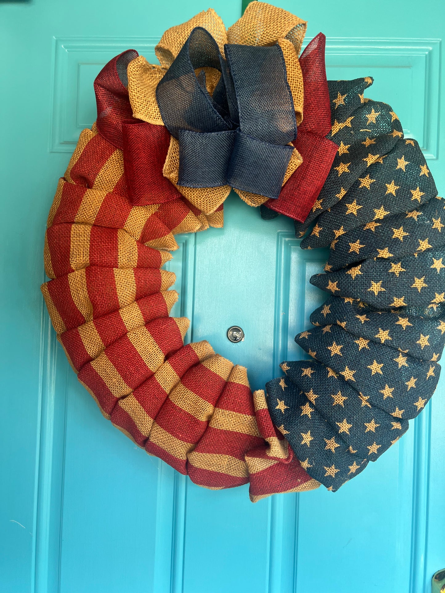 RWB Burlap Wreath