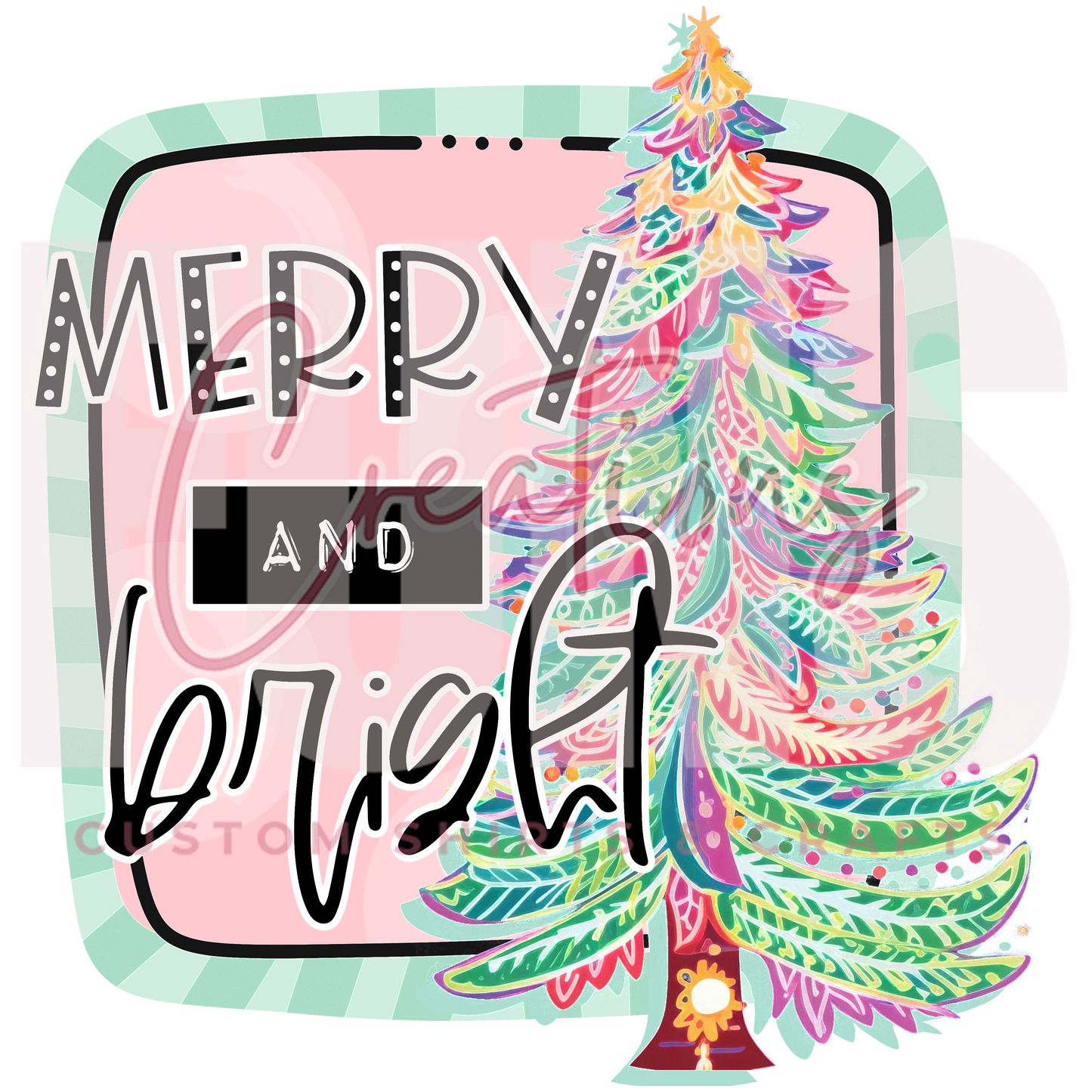 Merry and Bright DTF Transfer