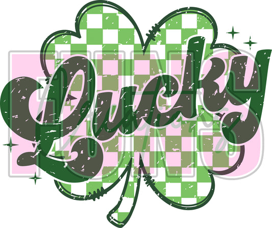 Lucky Shamrock DISTRESSED DTF Transfer