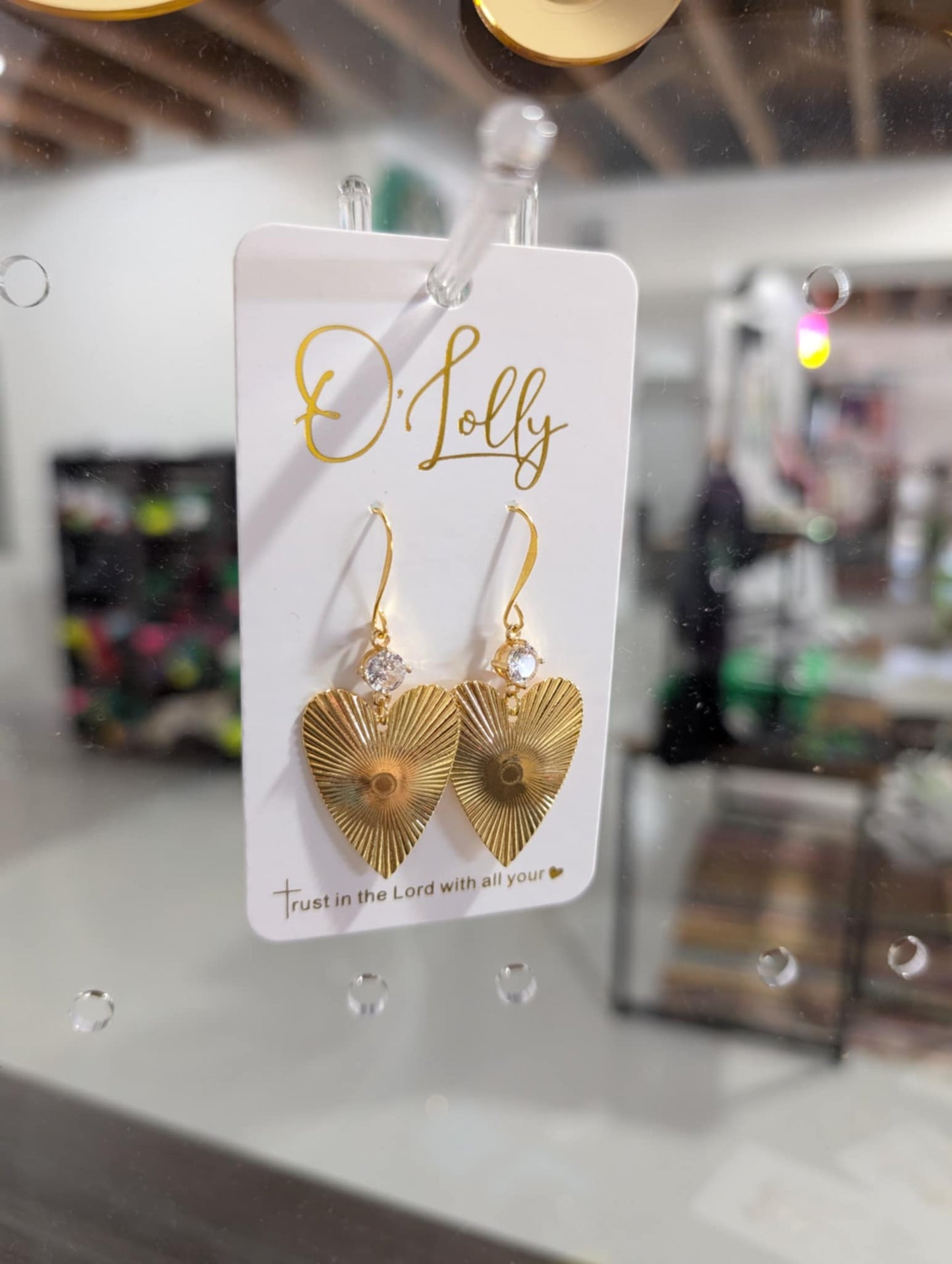 Gold Fan Heart w/ Bling