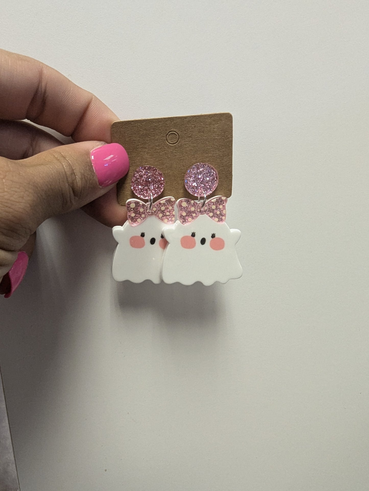Pink Ghost Earrings