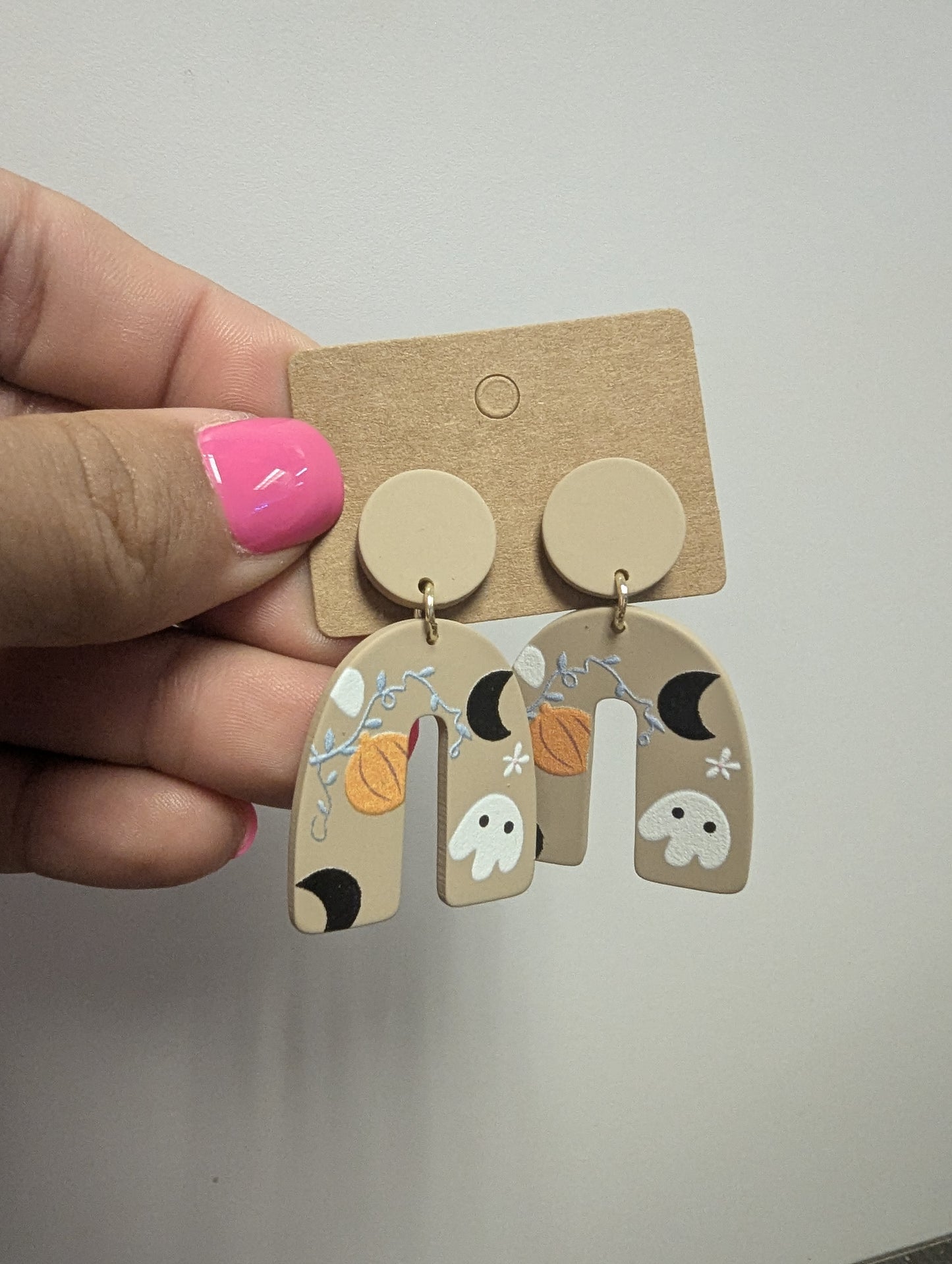 Tan Ghost Earrings