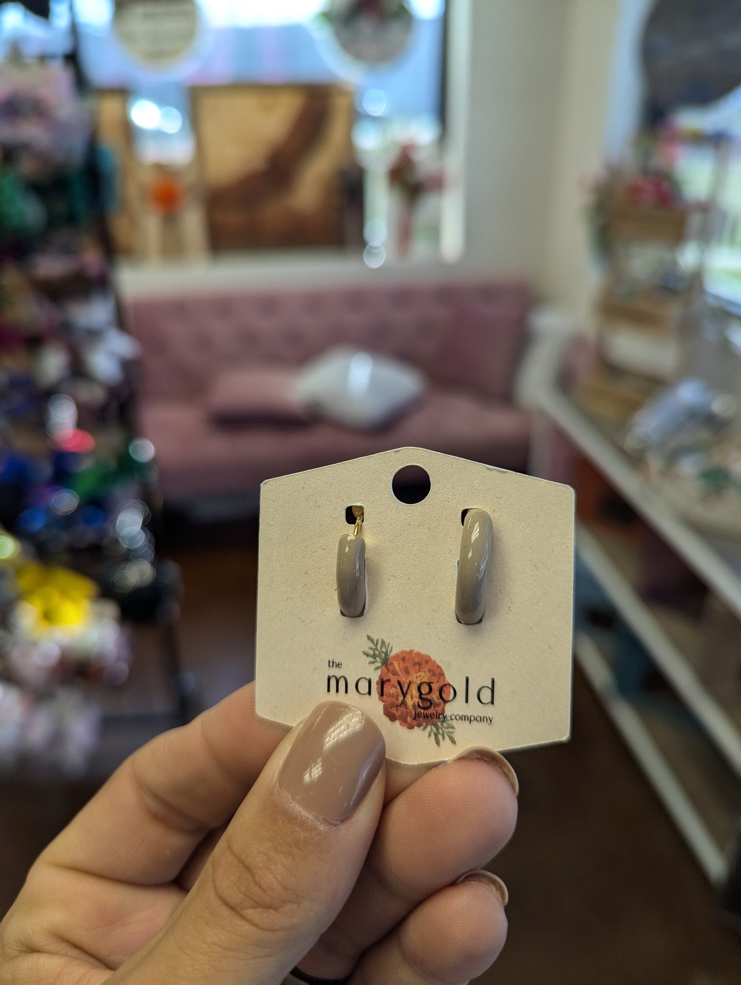 Enamile Chunky Hoops Taupe E001T