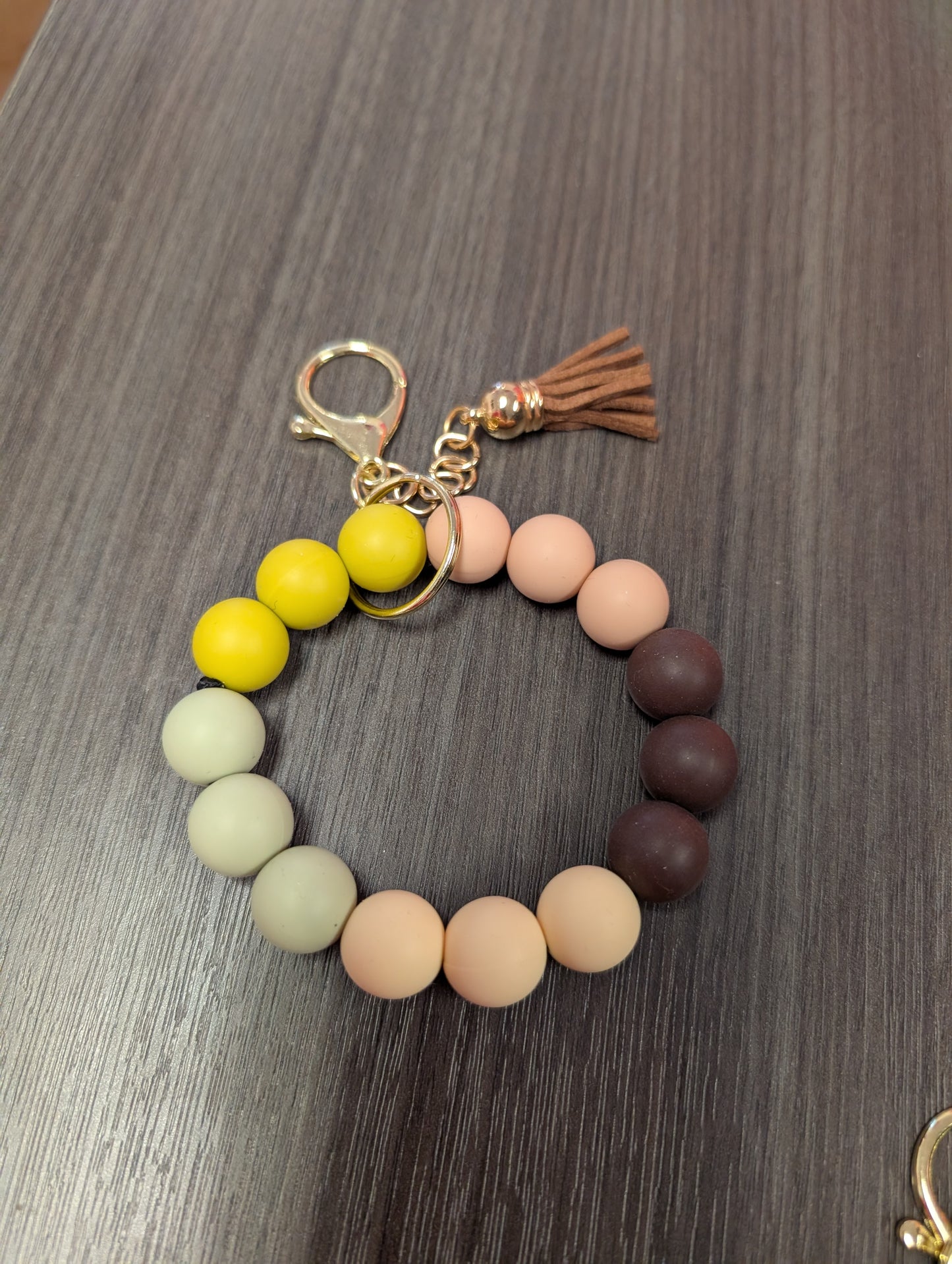 Brown/Yellow/Tan Wristlet