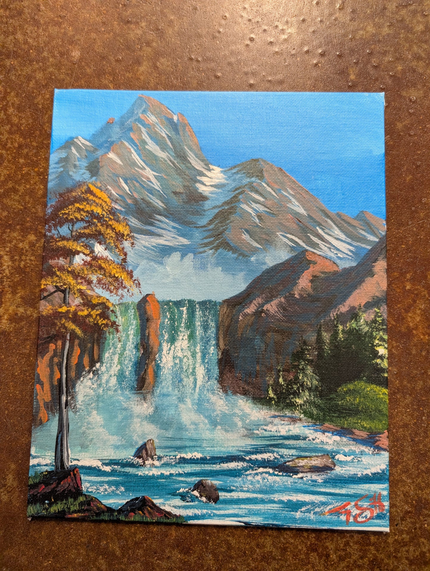 Mountain Waterfall Painting #1