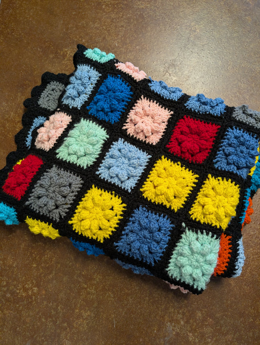 Multi Color Squares Afghan