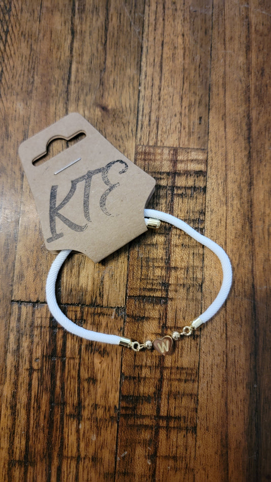 Initial Letter Bracelet Women - White