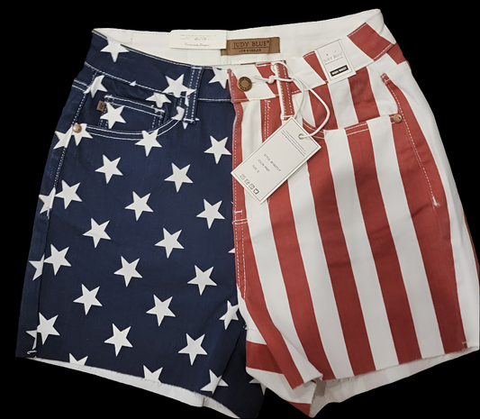 Judy Blue- HW Americana Flag Fray