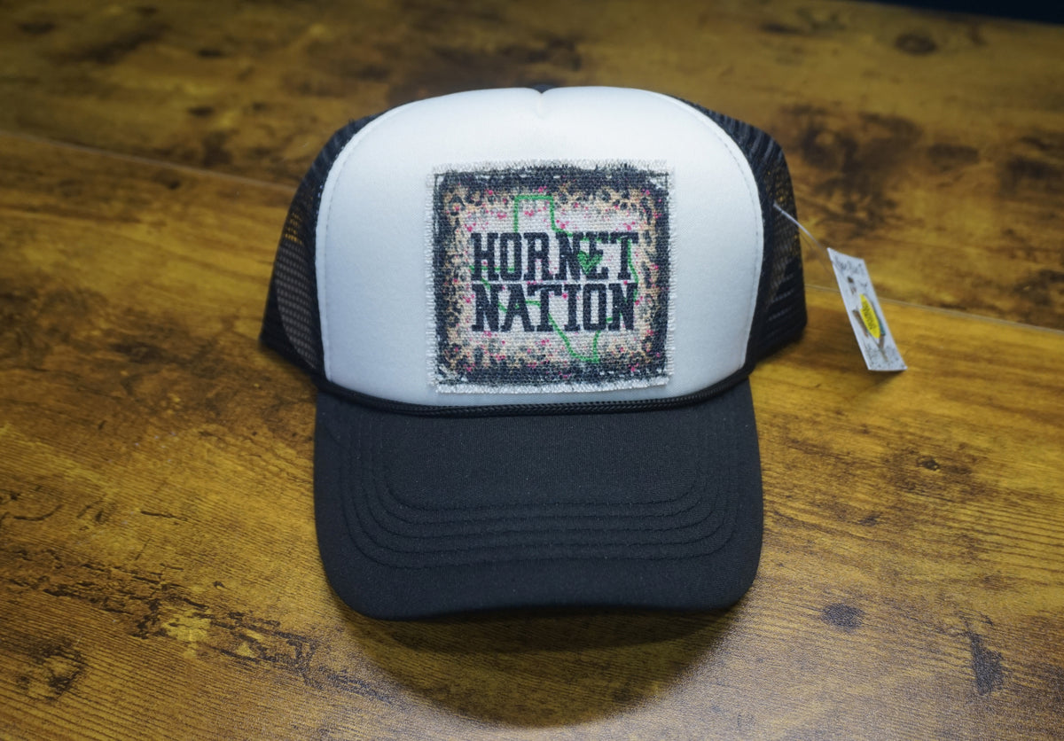 Hat: White/Blk- Hornet Nation