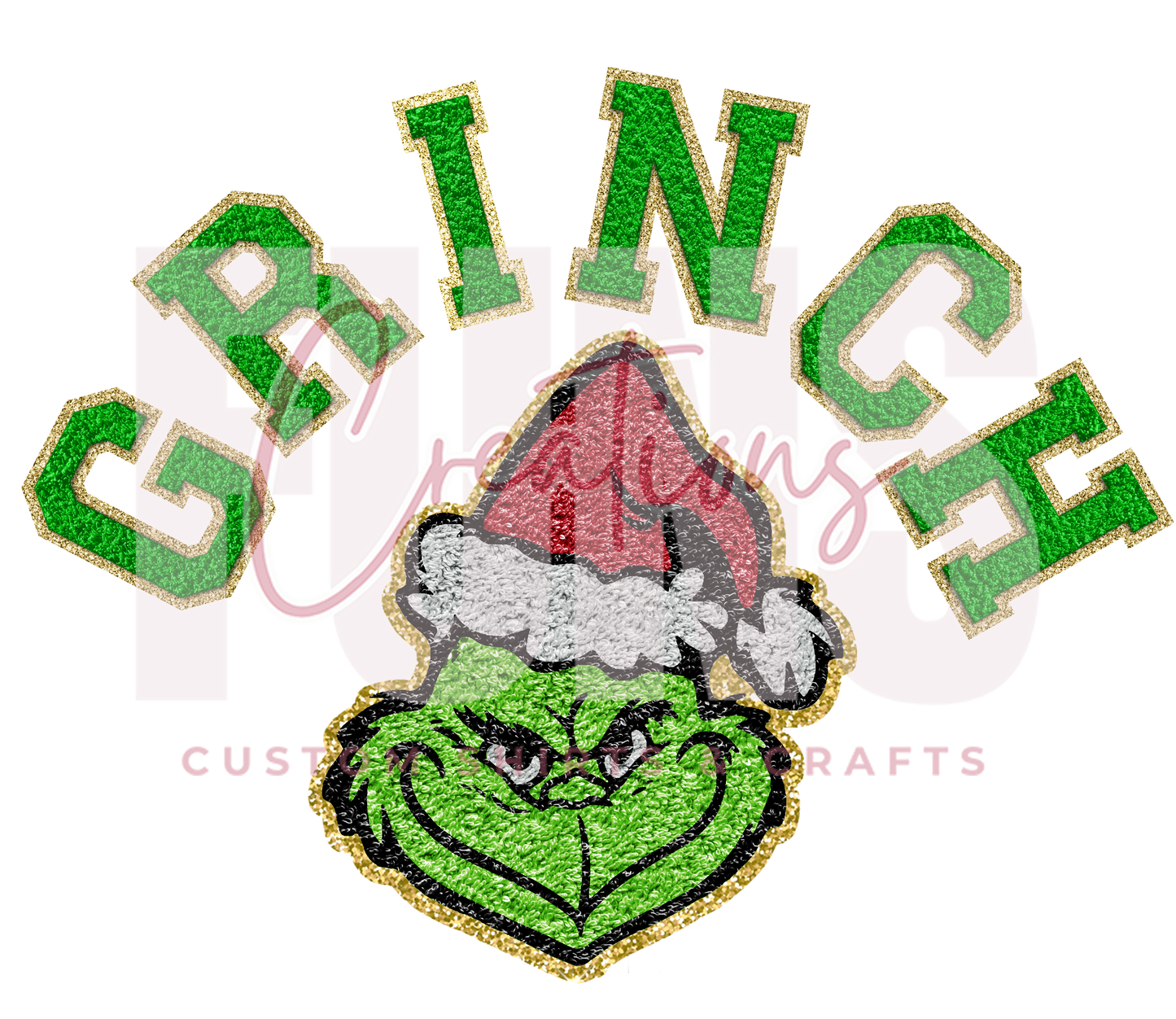 Green Monster Faux Patch DTF Transfer
