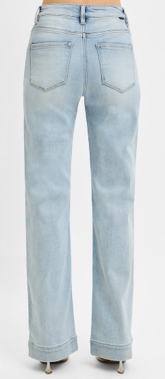 Risen High Rise Straight Jeans