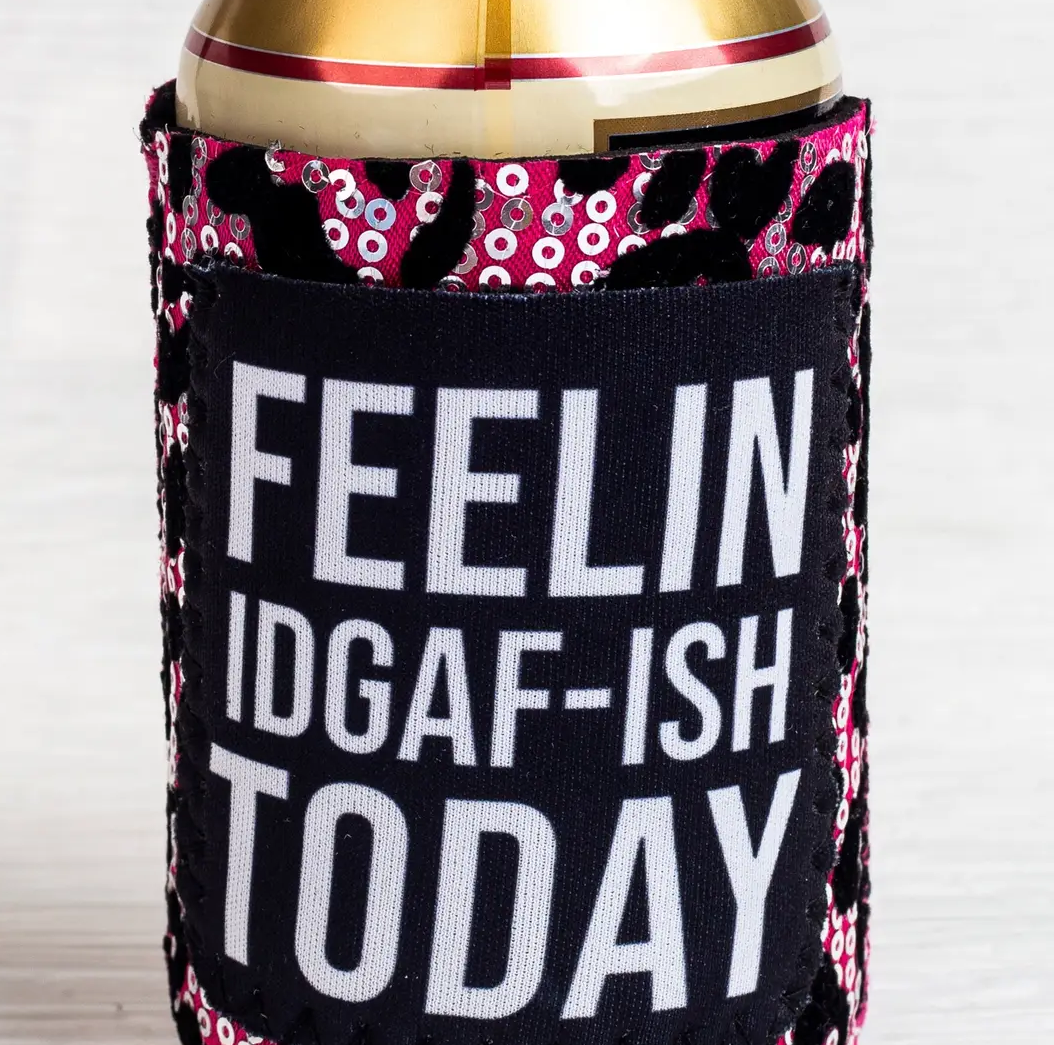 IDGAF Sequin Koozie