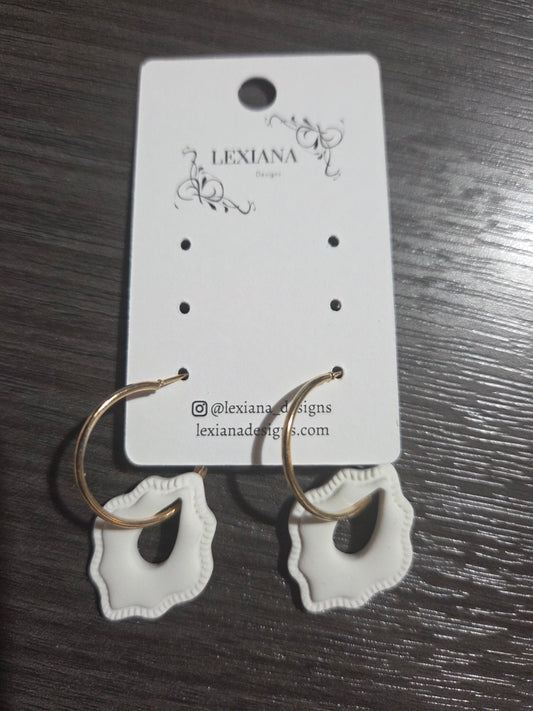 White Hoop Dangle