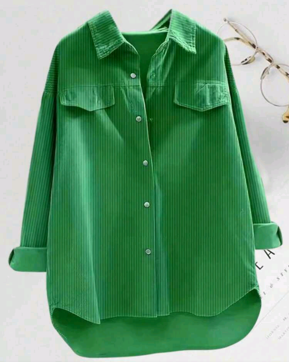 Corduroy Button Up - Green