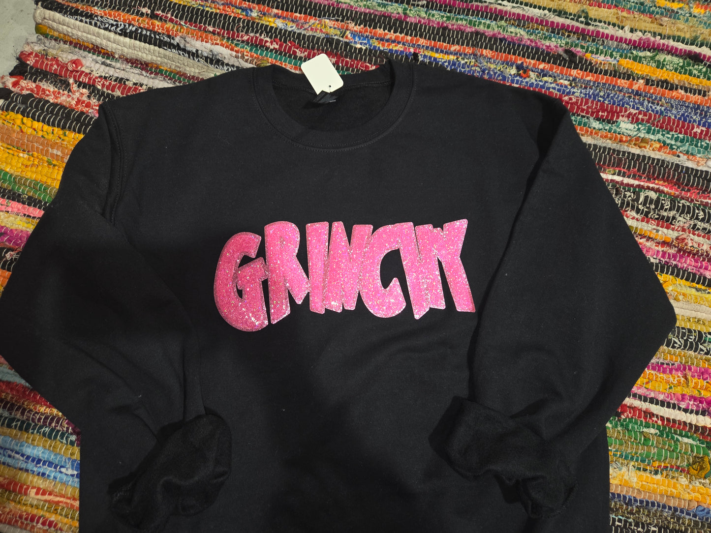 Blk/Pink Sequin Grinchy Sweater