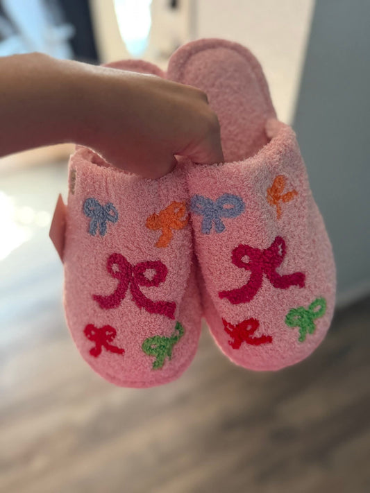 Pink Bow Slippers