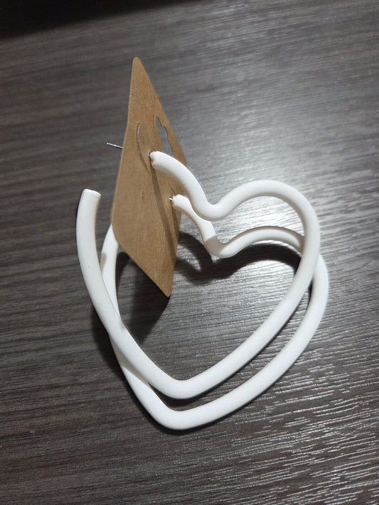 LG White Heart Earrings