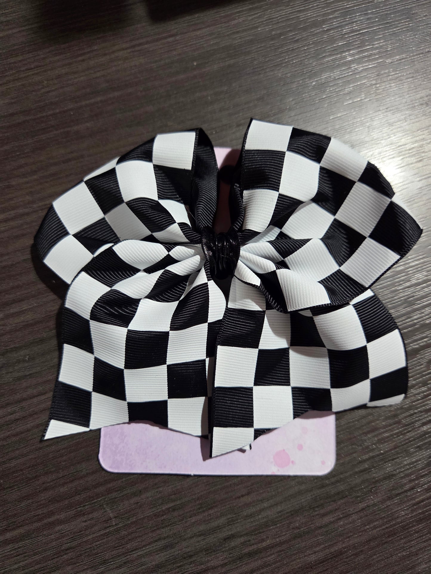 B/W Mini Checkered Bow